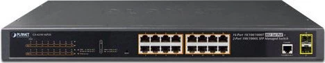 Planet Technology 16-Port 10/100/1000T 802.3at PoE + 2-Port 100/1000X