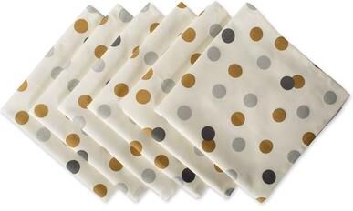 DII Design Imports Gold Christmas Collage Napkin Set (Set of 6)