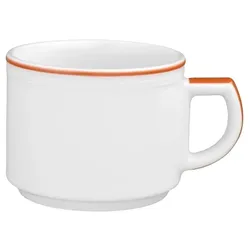 Esmeyer 6 x Seltmann Obertasse 1 0,18 l, Form: Vitalis,  Dekor: 34116 rotes Band