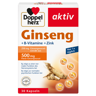 Queisser Pharma GmbH & Co. KG DOPPELHERZ Ginseng 250+B-Vitamine+Zink Kapseln 16,2 g 16082684