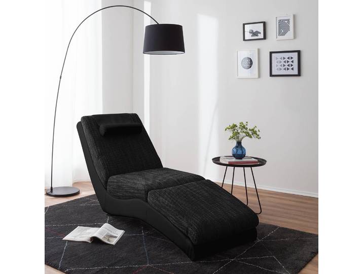 Relaxliege Schwarz Webstoff 64 x 90 x 174cm