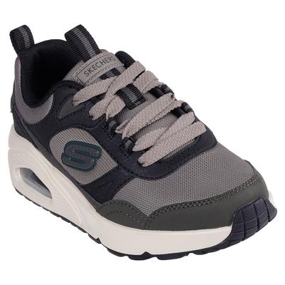 Sneaker SKECHERS "UNO - RETRO GROOVE", Mädchen, Gr. 31, schwarz (braun, schwarz), Lederimitat, Schuhe Sneaker, Freizeitschuh mit Memory Foam, Größenschablone zum Download
