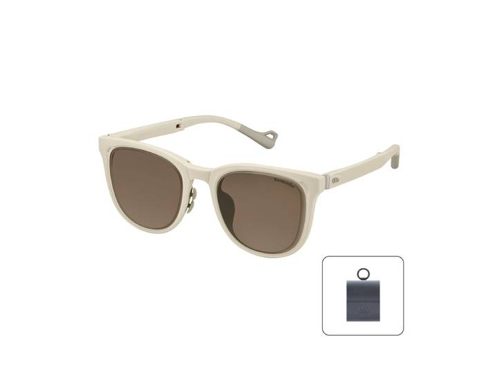 Beneunder Lunettes de soleil pliantes à monture Boston FD01h - Monture en blanc roche mat + Verres bruns - F (Taille unique)