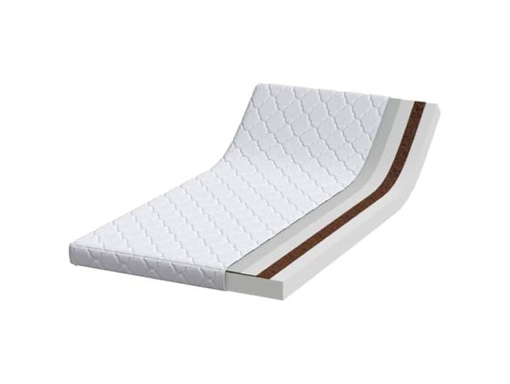 KTHLBRH Matratze weiß 90 x 190 cm Jacquard-Gewebe PU-Schaum mit Kokosschicht, mittelfester Komfort, Innenanwendung, 7,4 kg