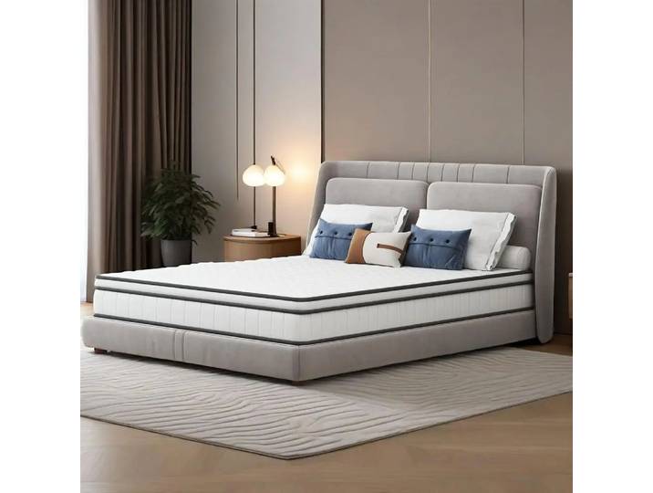 Rosahqnda matelas à ressorts ensachés matelas à noyau mousse à mémoire de forme moyenne tissu 3D respirant ergonomique