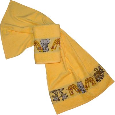 Handtücher DYCKHOFF "Affe", gelb, B:50cm L:100cm, Walkfrottee, Obermaterial: 100% Baumwolle, Handtücher, mit Tierbordüre