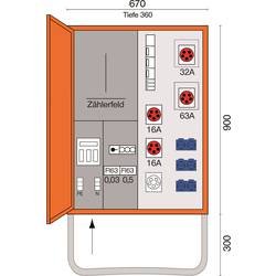 Jäger Direkt Stuttgart2 Baustromverteiler BAVEV60/3353 400 V 63 A