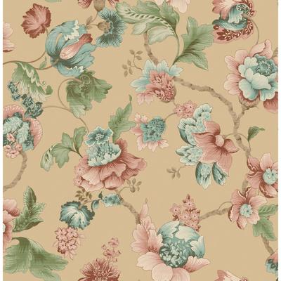 Seabrook Designs Clancy Floral Branch Unpasted Wallpaper - 20.5 in. W x 33 ft. L