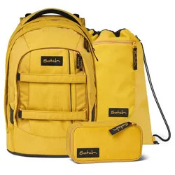 Satch PACK Schulrucksack Retro Honey Set