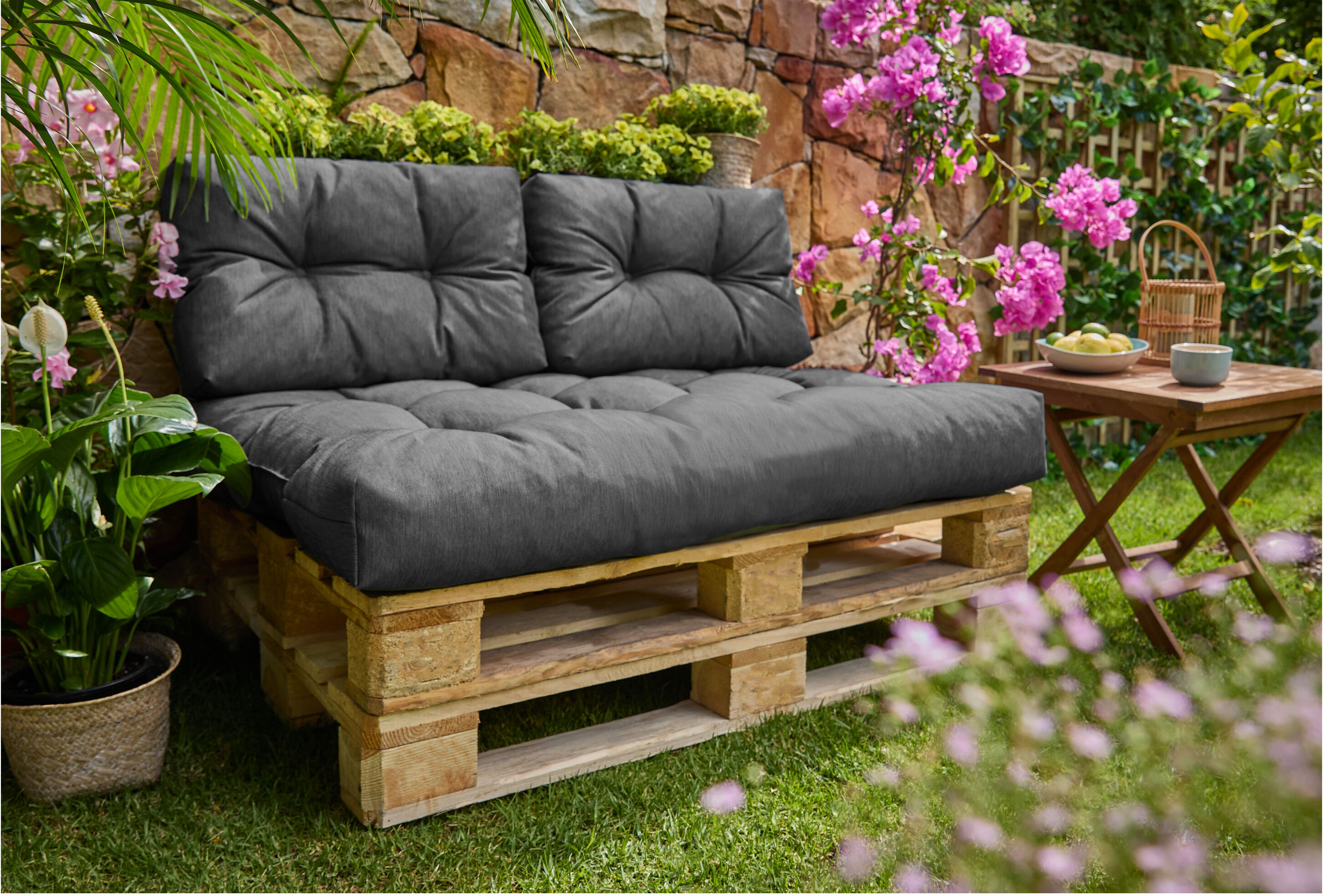 LIVARNO® Europaletten Sitz- und Rückenkissen, 3-teilig