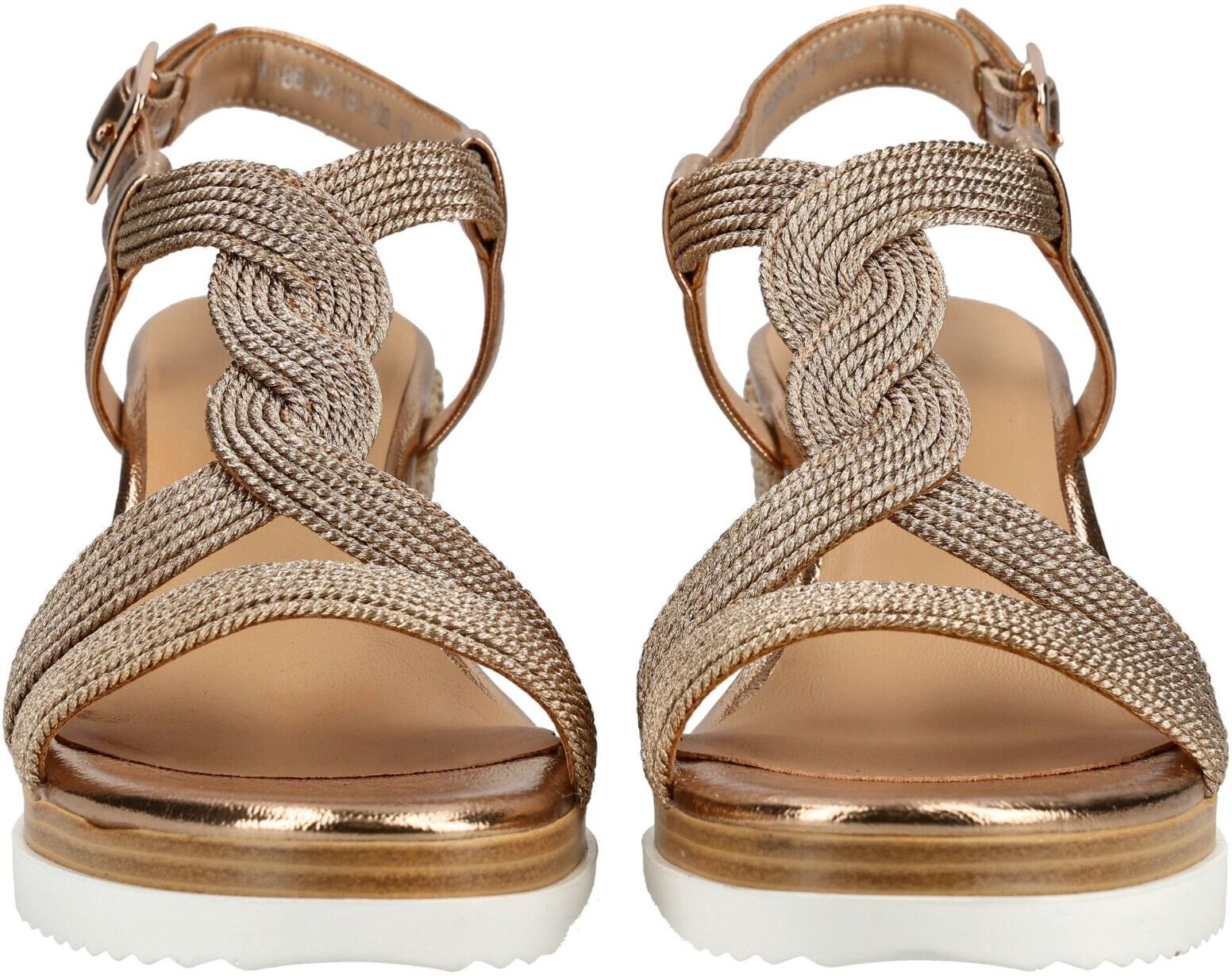 Keilsandalette REGARDE LE CIEL "Regarde Le Ciel Sandalen Leder", Damen, Gr. 40, beige (copper), Leder, Schuhe