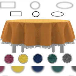 EXKLUSIV HEIMTEXTIL Gartentischdecke mit Fransen Tischdecke rund oval eckig Classic 140x180 cm oval orange