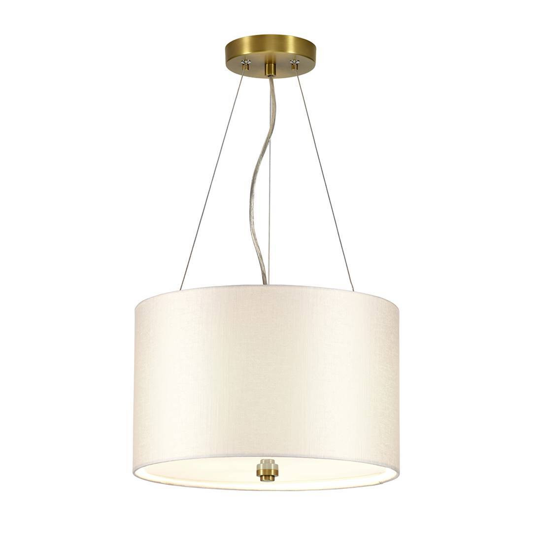 Elstead Lighting Pearce hanglamp, 3-voudig, verouderd messing en ivoorwit, diameter: 35 cm