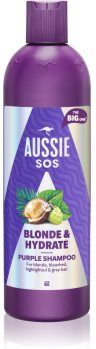 Aussie SOS Blonde & Hydrate champô com tom violeta para cabelo loiro e grisalho 500 ml. SOS Blonde & Hydrate