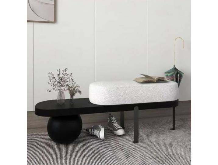 Aogley Sitzbank für Flur, Polsterbank mit Abstrakten Metallbeinen Moderne Bank mit Gepolsterter Sitzfläche, Sitzbank am Bettende für Schlafzimmer und Wohnzimmer(47.2 (120cm))