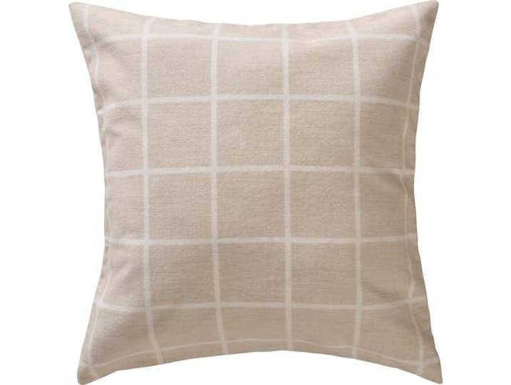 Erwin Müller Kuschelkissenbezug Edelflanell Karo beige Größe 40x40 cm - Flauschiger Stoff für kalte Wintermonate, temperaturausgleichend und pflegeleicht, mit Reißverschluss