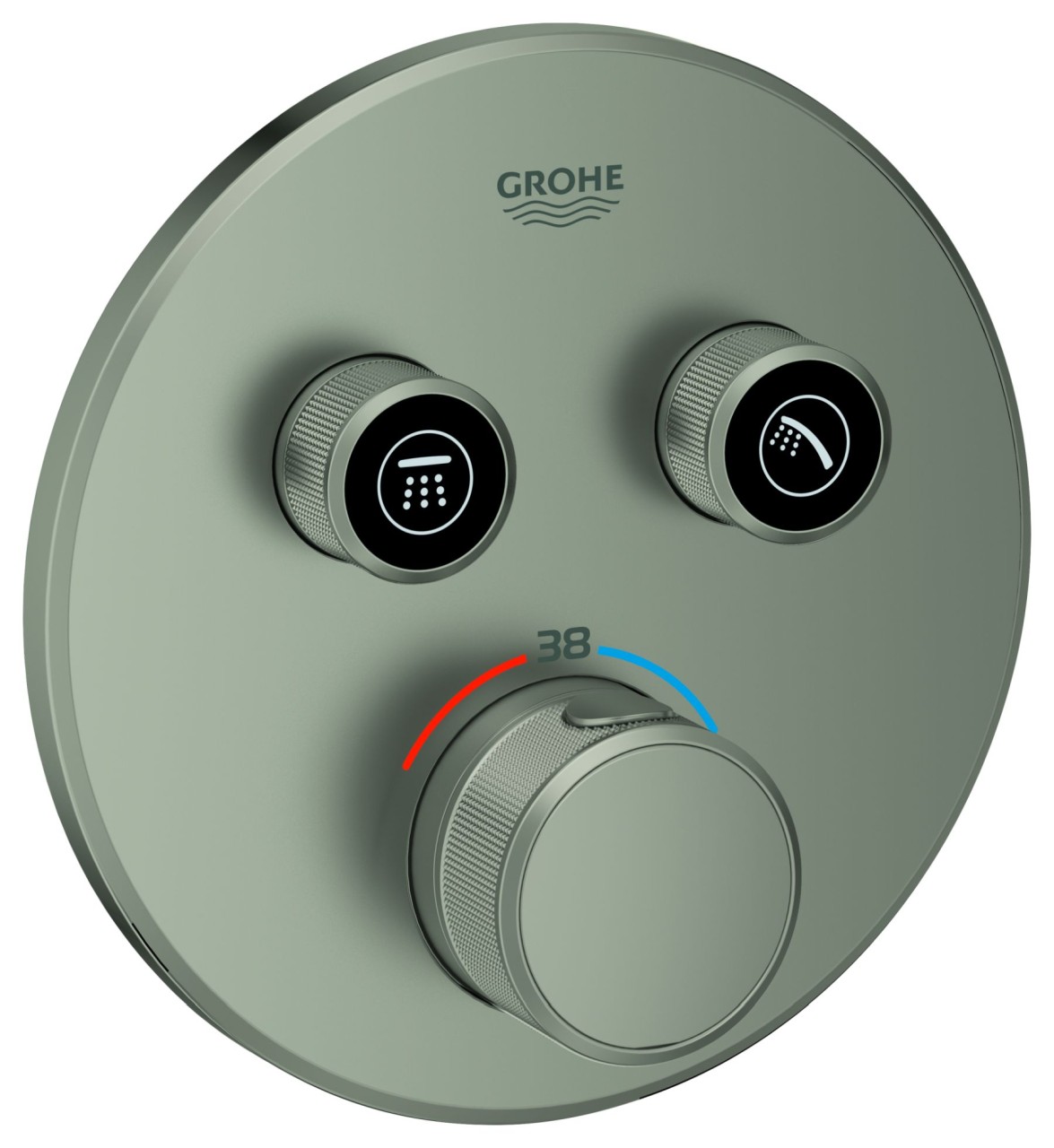 GROHE Thermostat Grohtherm SmartControl 29119 rund 2 ASV satin steel, 29119MS0 29119MS0