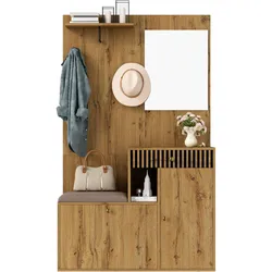 GARDEROBE mit Spiegel, Sitzbank und Stauraum