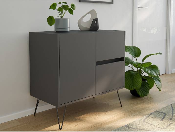 Commode Industrial 79 x 76cm Gris/Graphite