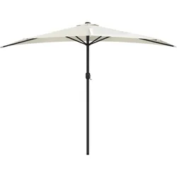 vidaXL Balkon-Sonnenschirm mit Alu-Mast Sandfarben 300x155 cm Halbrund