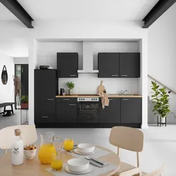 Küchenblock Touch Low m. Geräten Schwarz