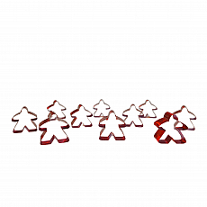 Hans im Glück Carcassonne - Meeple - 10er-Set im Stoffbeutel - TRANSPARENT Rot 293391