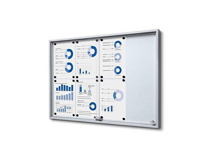 Schaukasten 8 x A4 Alu mit Schiebetüren Infokasten innen ESG Sicherheitsglas 8x DIN A4