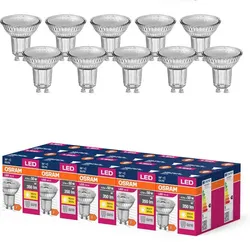 10 x OSRAM LED VALUE PAR 16 GU10 LED Strahler 4,3W=50W 36° 2700K warmweißes Licht für Akzentbeleuchtung