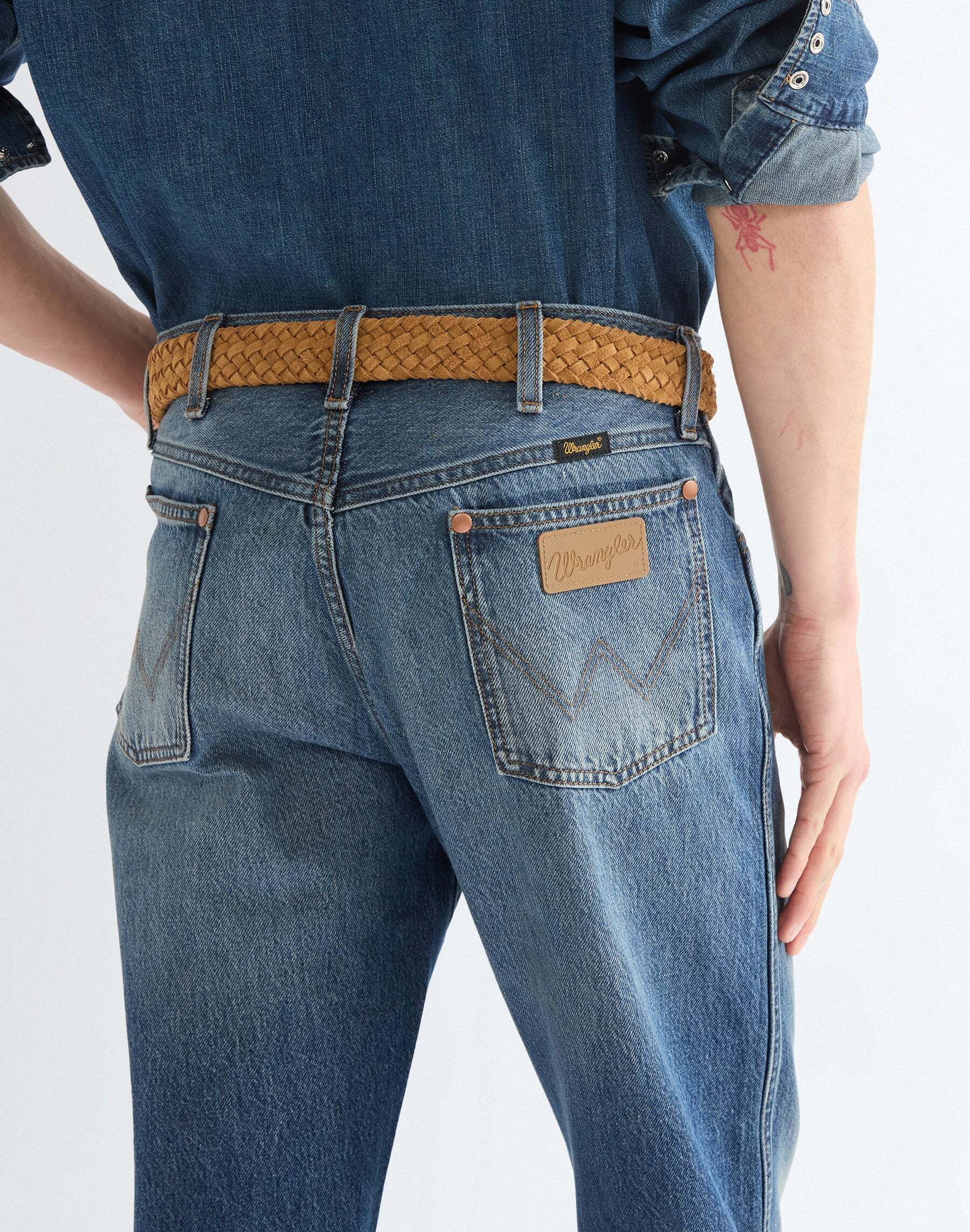 Hüftgürtel WRANGLER "WRANGLER Gürtel Suede Braided", Herren, Gr. 95, braun, Obermaterial: 100% Rindsleder Leather cow., Gürtel Hüftgürtel braun 95