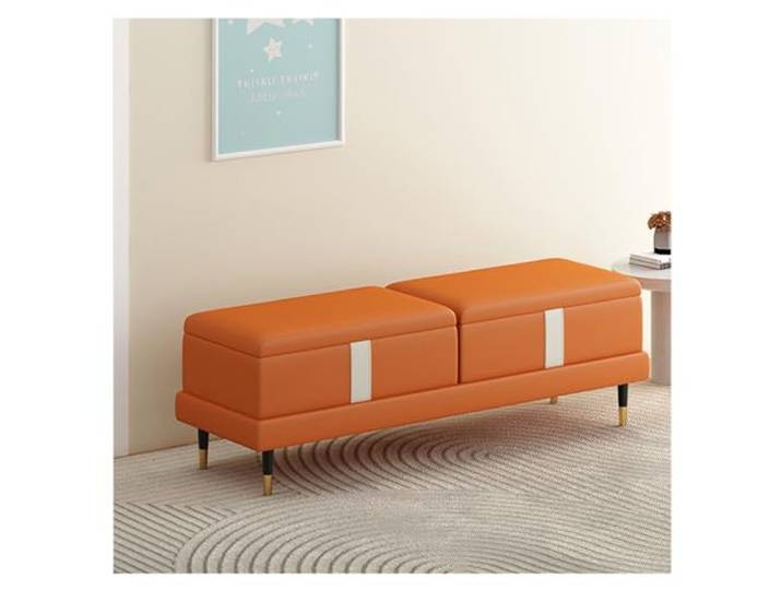 RUNZE765Z Dekorativ Aufbewahrungsbank for das Bettende im Schlafzimmer(Orange,120 * 40 * 45cm)