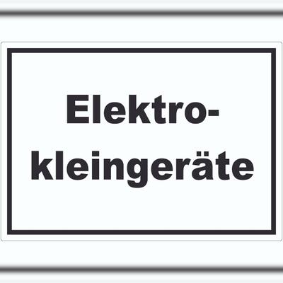 HB-Druck Elektrokleingeräte Mülltrennung Aufkleber mit Text A7 (74x105mm)