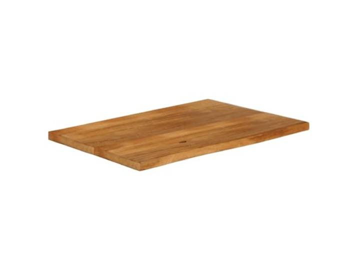 Tischplatte mit Rand Tischplatte, Mangoholz, 120x60x2,5 cm Massives Mangoholz, Rand, rustikaler Stil, vielseitig einsetzbar, leicht zu pflegen