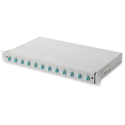 Digitus LWL Spleißbox, 1HE, bestückt, 12x LC DX, OM3