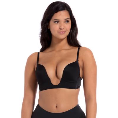 Bügelloser BH MAGIC BODYFASHION "V-Bra", Damen, Gr. 70, Cup C, schwarz, Obermaterial: 82% Polyester, 18% Elasthan, unifarben, BHs, extrem tief fallender Ausschnitt und extra tiefer Rücken