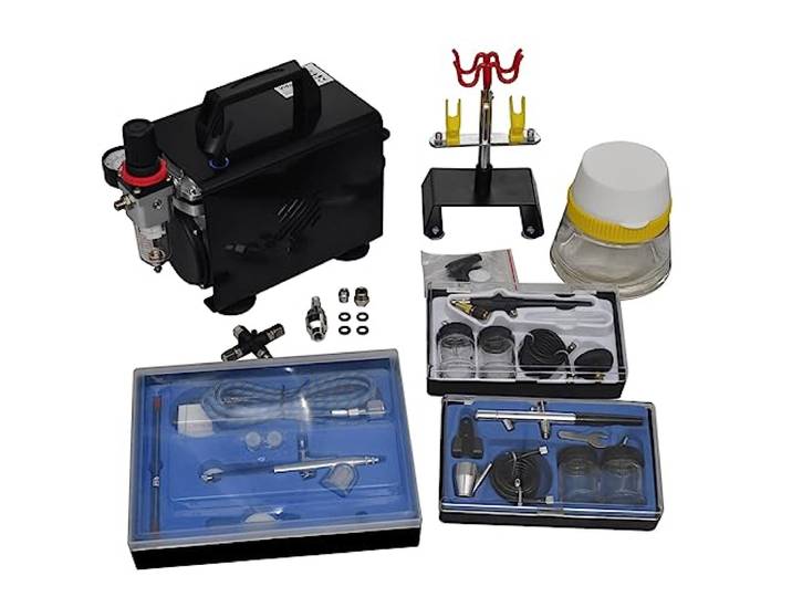 vidaXL Kit de compresseur d'aérographe avec 3 pistolets