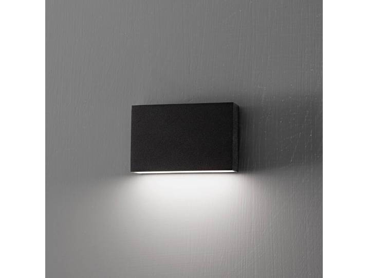 Egger Licht LED Außenwandleuchte Flatbox, schwarz, für Flurbereich, Aluminium, Modern, Wandlampe