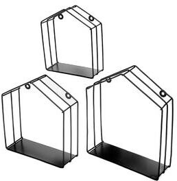 IH Casa Decor Metalhouse Shape Floating Shelves - Black