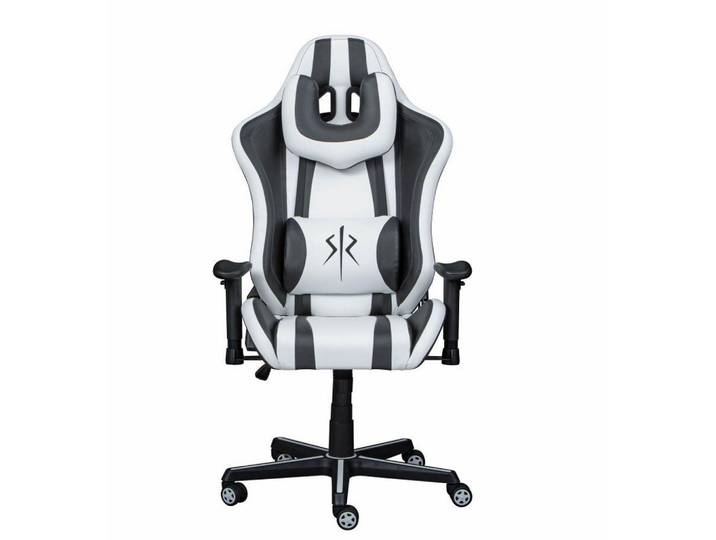 Gaming Stuhl Zoro mit Rückenkissen Schwarz/Weiß