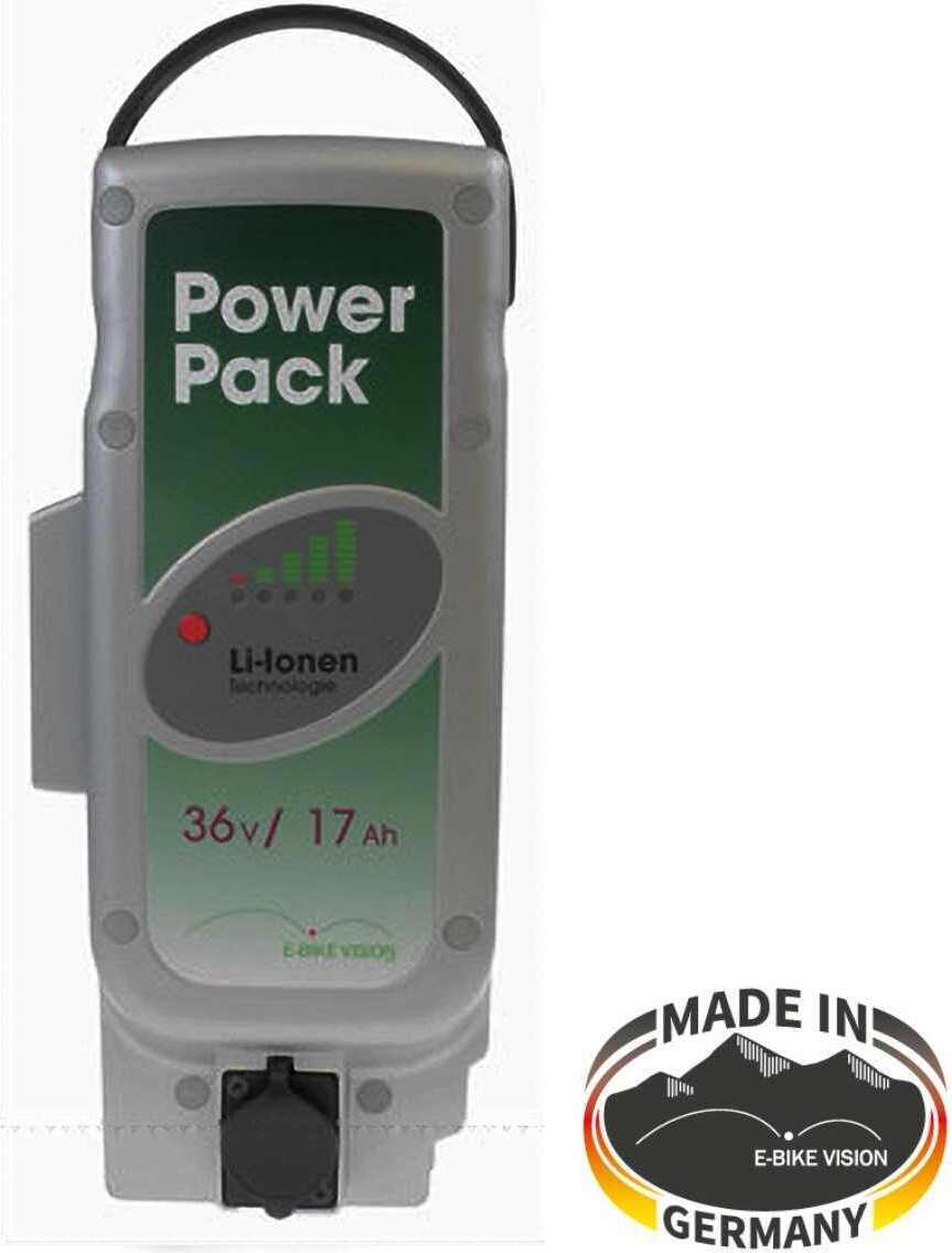 E-BIKE VISION Power Pack Ersatzakku für Panasonic Antrieb 36V 17Ah 612 Wh