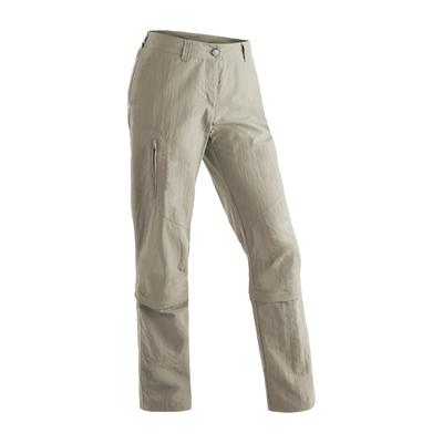 Funktionshose MAIER SPORTS "Fulda", Damen, Gr. 24, Kurzgrößen, beige, 100% Polyamid, Hosen Funktionshose, Funktionshose, abzippbar auf Capri, perfekt fürs Wandern