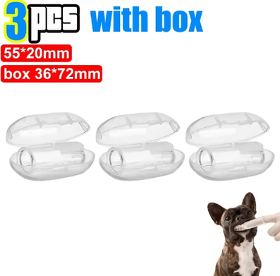 Inspire Picks Silicone Pet Finger Toothbrush Soft Dog Finger Toothbrush For Gentle Teeth Cleaning & Fresh Breath 3pcs with Box