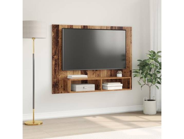 HEFZGDB Wand TV Schrank Altes Holz 120 x 23.5 x 90 cm Holzwerkstoff Modularer Würfelregal Aufbewahrung Wandmontage Rustikaler Stil Wohnzimmer Regal