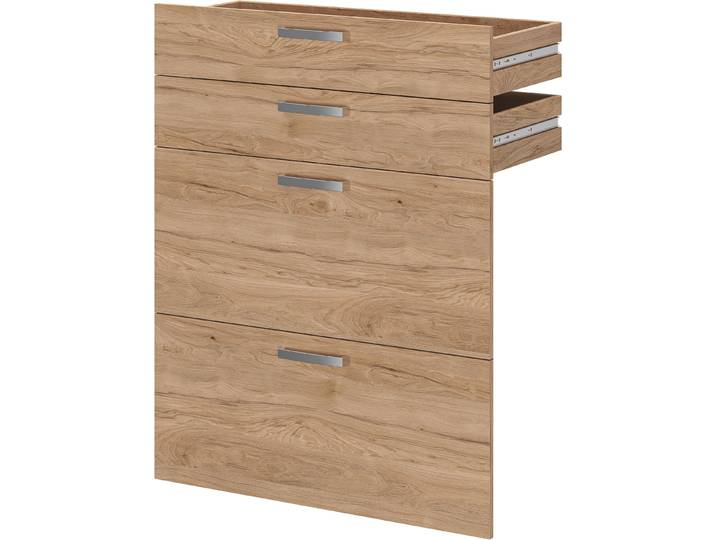 Schubkasteneinsatz FMD Calvia 14 , braun (hickory), B:84cm H:106cm T:34,5cm, Holzwerkstoff, Schubladen, Schubkasteneinsatz