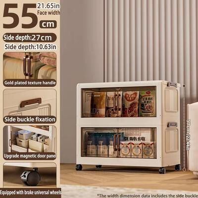 Inspired Finds FlexiStore Foldable Wardrobe Cabinet Dustproof Large Capacity Storage Organizer 21.65in 2 Layers