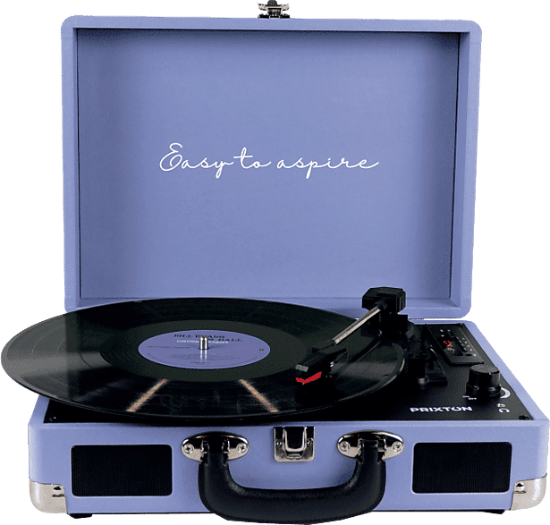 REACONDICIONADO Seminuevo Muy bueno Tocadiscos - Prixton VC400, 78 rpm, Bluetooth, USB, 2 Altavoces 3W, Digitalizador de vinilos, Lila