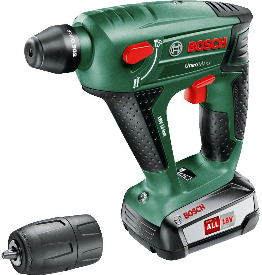 Akku-Bohrhammer BOSCH "Uneo Maxx Kit 1x 2.5 Ah", grün, Bohrmaschinen, Akku-Bohrhammer grün Einheitsgröße