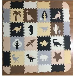 Ikonka, Spielteppich + Spielmatte, Dinosaurier (143 x 143 cm)