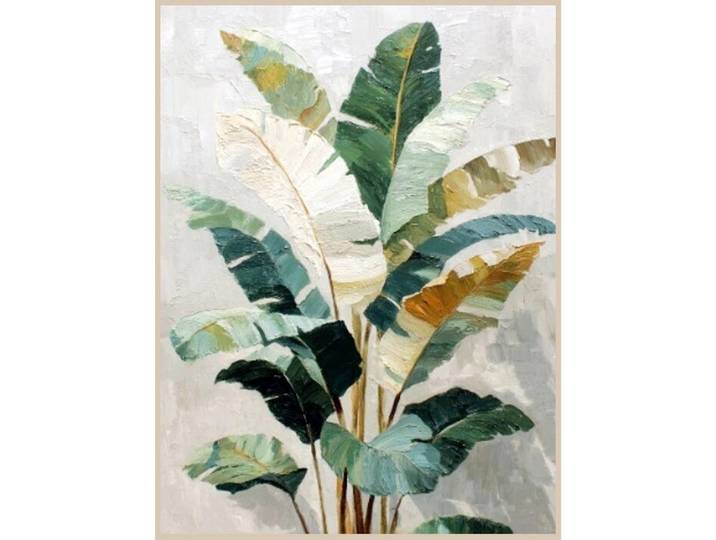 Euroart Metallbild Banana Leaves I - Haptic Effect, Mehrfarbig, Metall, Pflanzen, rechteckig, 60x80x4 cm, 3D-Effekt, gerahmt, Bilder & Rahmen, Bilder, Holz & Metallbilder