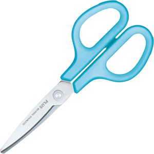 Plus-Japan Büroschere Fitcut Curve, 35055, mit Softgrip, aus rostfreiem Edelstahl, Universalschere, blau, 17,5 cm