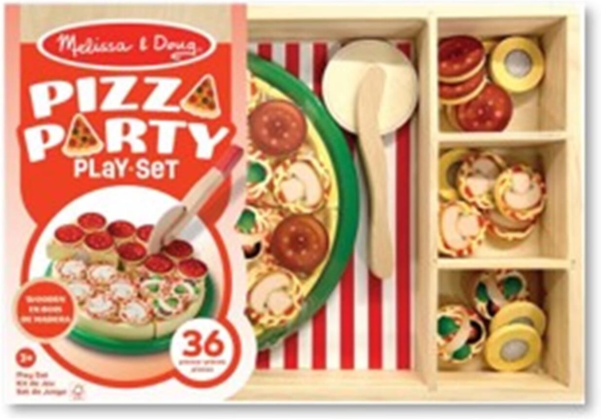 Melissa & Doug Pretend Play: Wood - Pizza Party Playset (6074863)